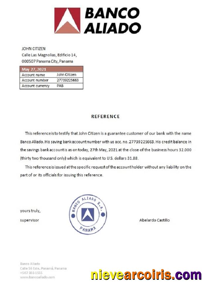 Panama Banco Aliado reference